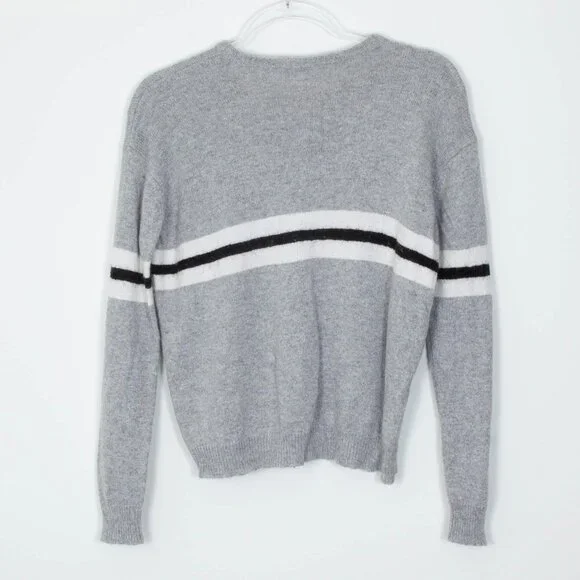 Brandy Melville Wool Cashmere Blend Long Sleeve Gray‎ Striped Sweater - Picture 8 of 9